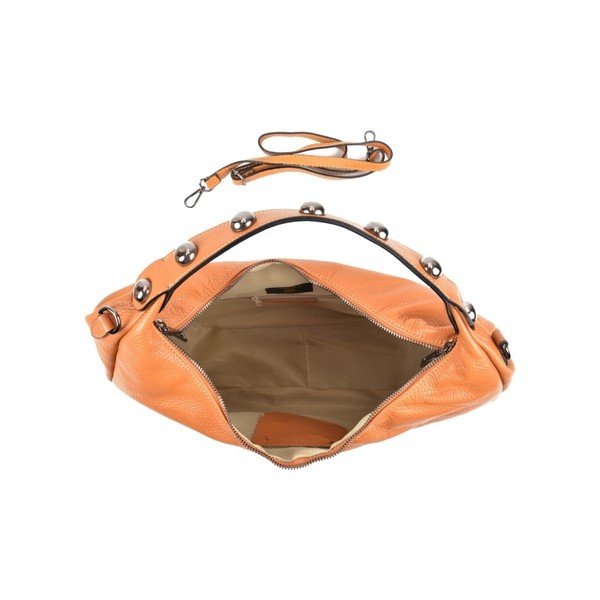 Konjak rjava usnjena torbica Roberta M Hobo-image-1