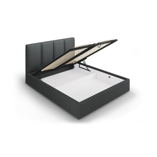 Temno siva zakonska postelja Mazzini Beds Juniper, 160 x 200 cm-image-3