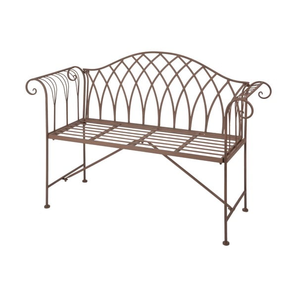 Rjava kovinska vrtna klop - Esschert Design-image-2