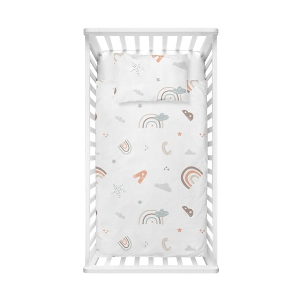 Bela posteljnina za otroško posteljico iz renforce bombaža 100x150 cm Abc – Mijolnir