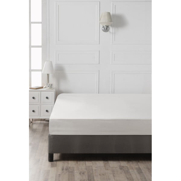 Bela bombažna napenjalna rjuha 160x200 cm - Mijolnir-image-2