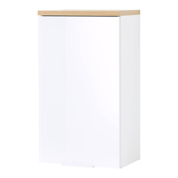 Bela stenska kopalniška omarica v hrastovem dekorju 39x69 cm Pescara - Germania-image-3