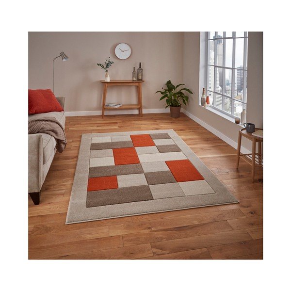 Bež-oranžna preproga Think Rugs Matrix, 60 x 120 cm-image-3