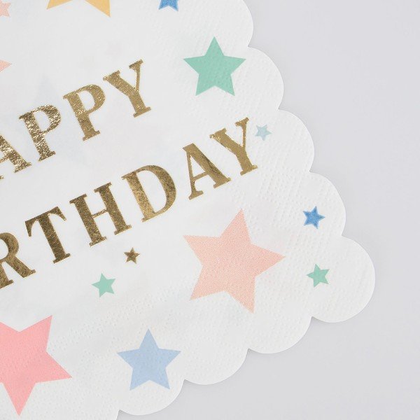 Papirnati prtički v kompletu 16 ks Happy Birthday – Meri Meri-image-1