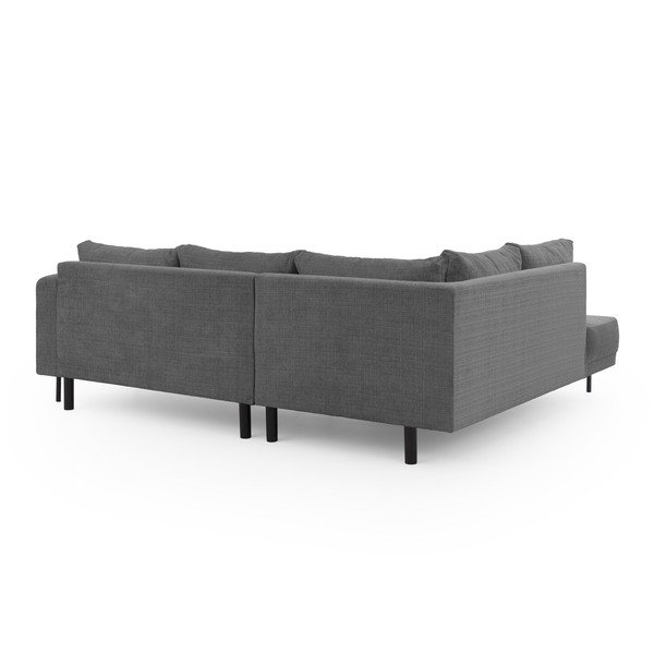 Temno siva kotna sedežna garnitura iz šenilje (levi kot/v obliki črke L) Mauris  – Ropez-image-3