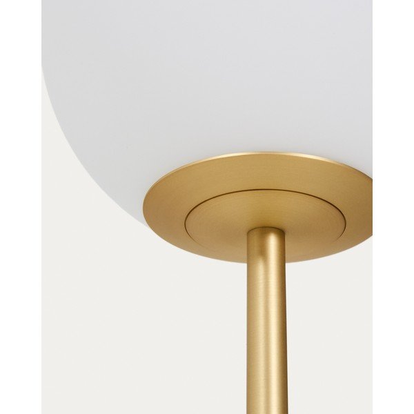 Bela/v zlati barvi stoječa svetilka s steklenim senčilom (višina 155 cm) Brisia – Kave Home-image-3