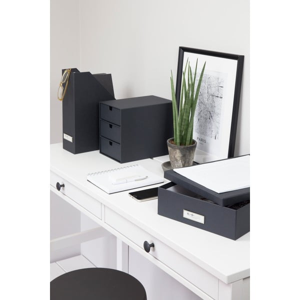 Temno siva škatla s 3 predali Bigso Box of Sweden Ingrid-image-1