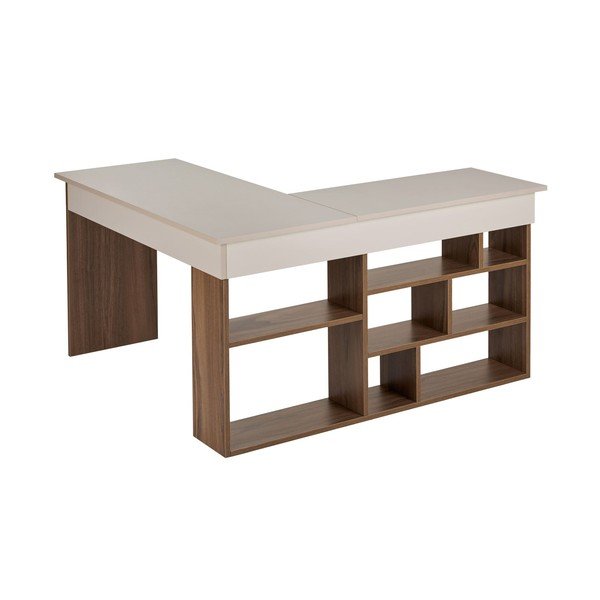Pisalna miza v orehovem dekorju 120x130 cm Vesper – Kalune Design