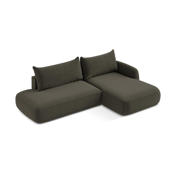 Rjava raztegljiva kotna sedežna garnitura (desni kot/z ležalnikom) Hale – Makamii-image-2