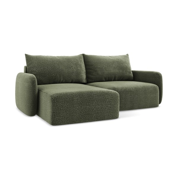 Zelena raztegljiva/s prostorom za shranjevanje kotna sedežna garnitura (levi kot) Kalena – Makamii-image-1