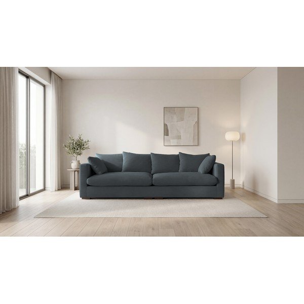 Siva sedežna garnitura iz rebrastega žameta 266 cm Comfy – Scandic-image-4