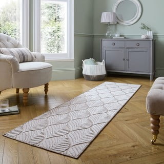 Slonokoščena notranja in zunanja preproga 66x230 cm Elm Leaf – Flair Rugs