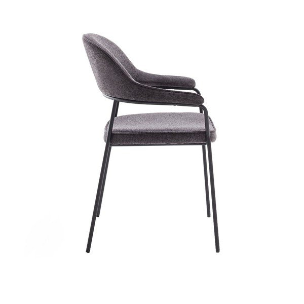 Temno siv jedilni stol z nasloni za roke Kindersley – Unique Furniture-image-2