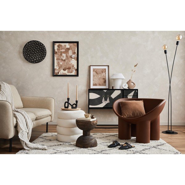 Črna/bež nizka komoda 113x92 cm Freya – Really Nice Things-image-4