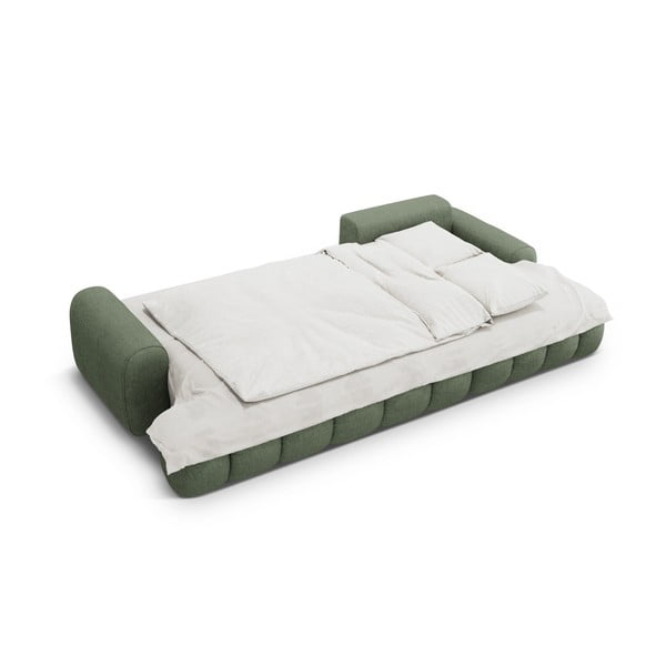 Zelena raztegljiva/s prostorom za shranjevanje kotna sedežna garnitura (desni kot/z ležalnikom) Linz – Cosmopolitan Design-image-4