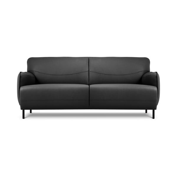Temno siva usnjena sedežna garnitura Windsor & Co Sofas Neso, 175 x 90 cm