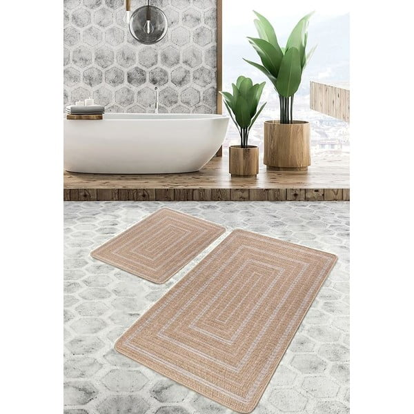 Rjave kopalniške preproge v kompletu 2 ks 60x100 cm – Mila Home-image-4