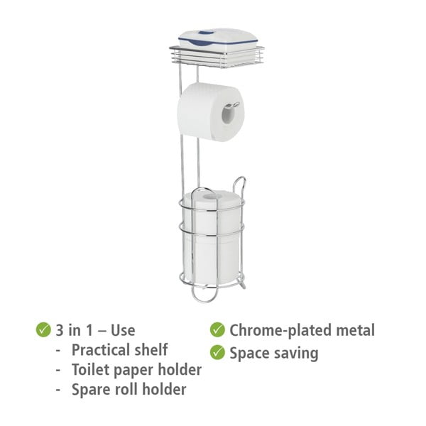 Stojalo za WC papir iz kromiranega jekla v srebrni barvi – Wenko-image-4