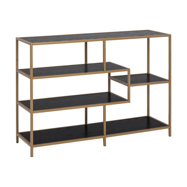 Črno-zlata knjižna omara 114x78 cm Seaford - Actona-image-2