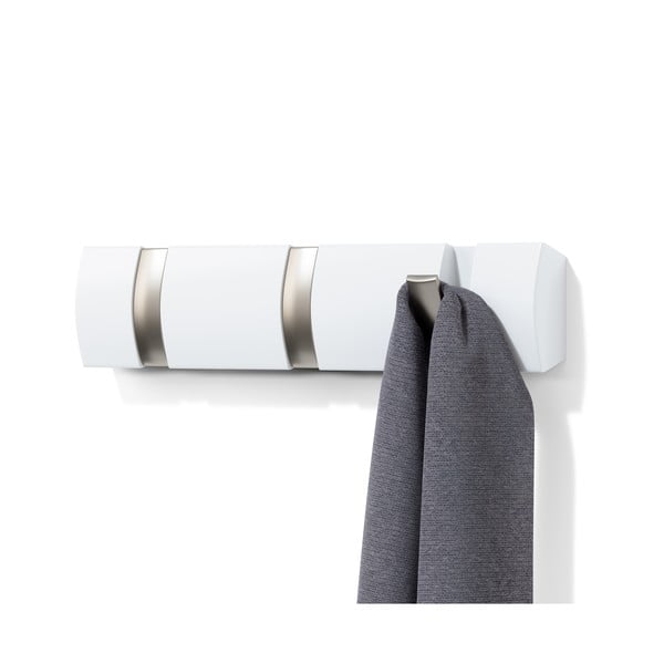 Beli stenski obešalnik iz lesa topola Flip - Umbra-image-3