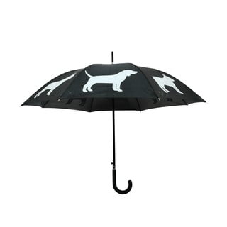 Črno-beli dežnik z odsevnimi elementi Esschert Design Pes