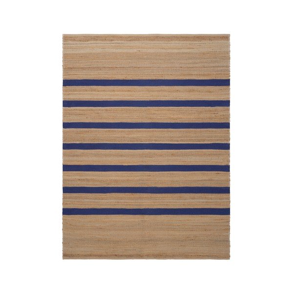 Modra/v naravni barvi ročno tkana preproga iz mešanice jute 160x230 cm Otti – Jotex