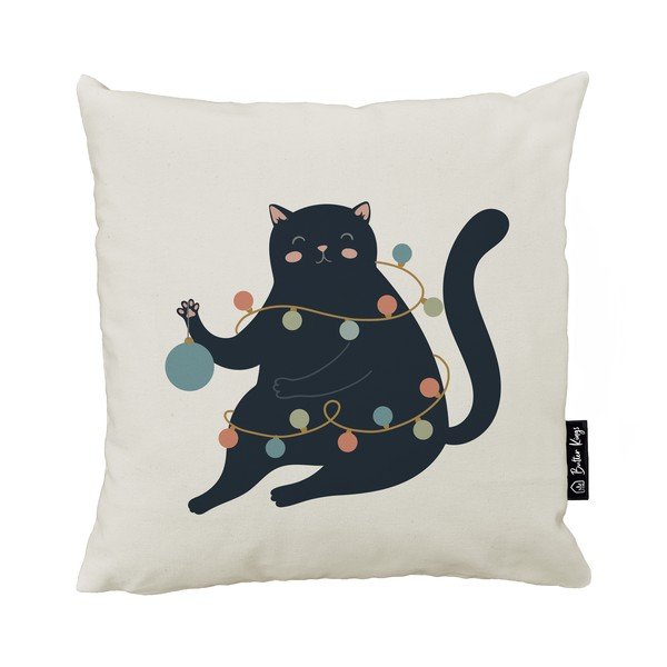 Prevleka za blazino z božičnim motivom 45x45 cm Festive Cat – Butter Kings