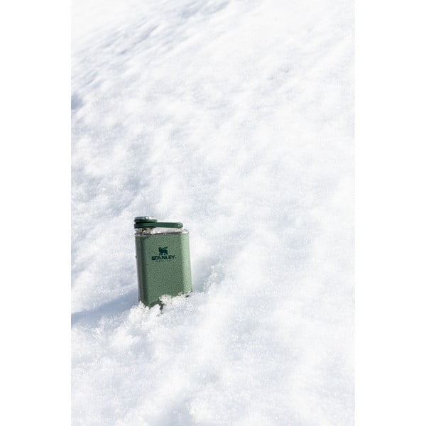 Zelena prisrčnica iz nerjavečega jekla 230 ml Easy-Fill Wide Mouth Flask Hammer Tone Green – Stanley-image-1