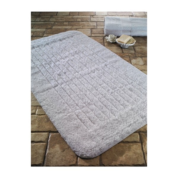 Bela bombažna kopalna podloga Confetti Bathmats Cotton Stripe, 60 x 100 cm