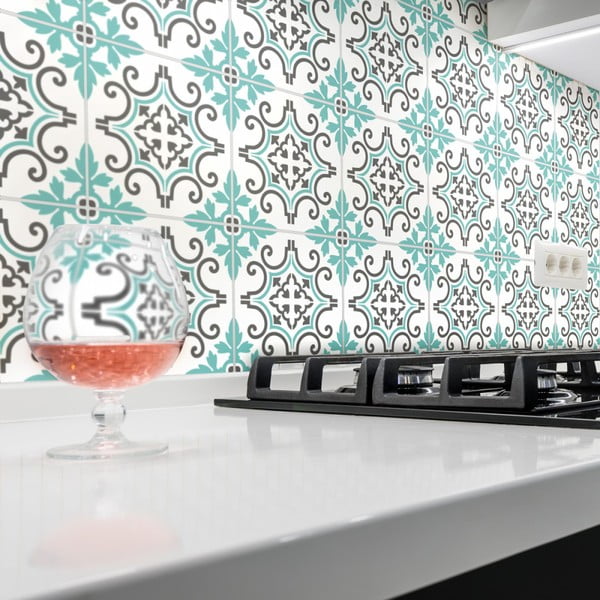 Komplet 60 nalepk v videzu ploščic Ambiance Paco, 10 x 10 cm-image-3