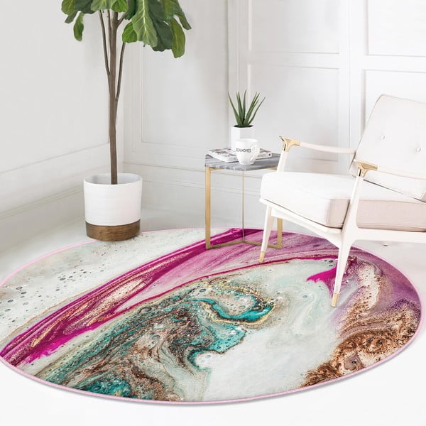 Pralna okrogla preproga primerna za robotski sesalnik ø 120 cm Comfort – Mila Home-image-2