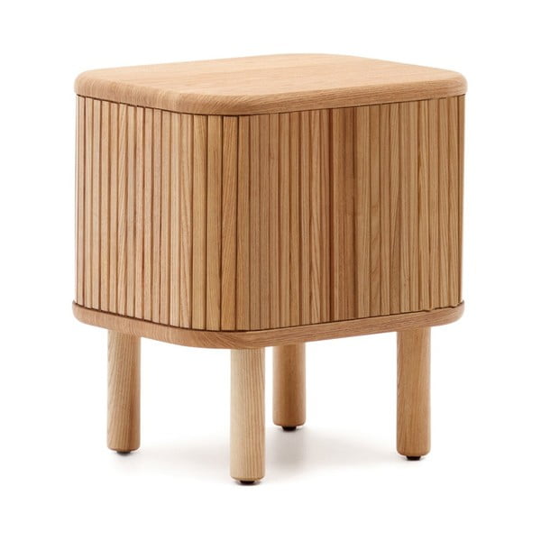 Nočna omarica v jesenovem dekorju v naravni barvi Mailen – Kave Home