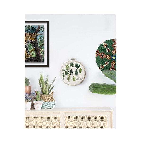 Stenska dekoracija Surdic Stitch Hoop Leafes Index, ⌀ 27 cm-image-1