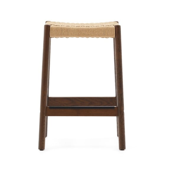 Rjavi/v naravni barvi barski stoli v kompletu 2 ks iz masivnega hrasta (višina sedeža 66 cm) Yalia – Kave Home-image-2