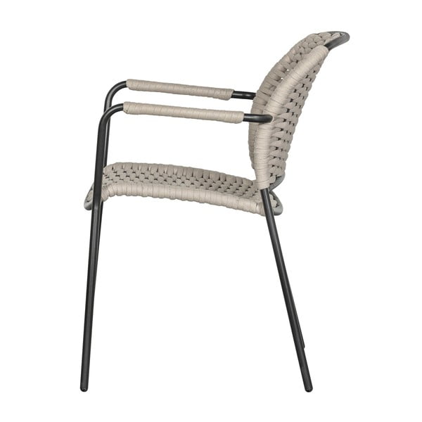 Črno-bež kovinski vrtni stoli v kompletu 2 ks Taku – Exotan-image-2