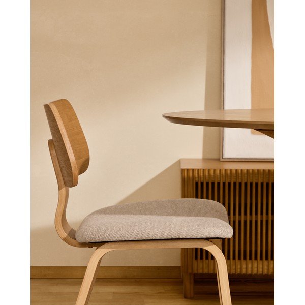 Bež jedilni stol v hrastovem dekorju Gena – Kave Home-image-2