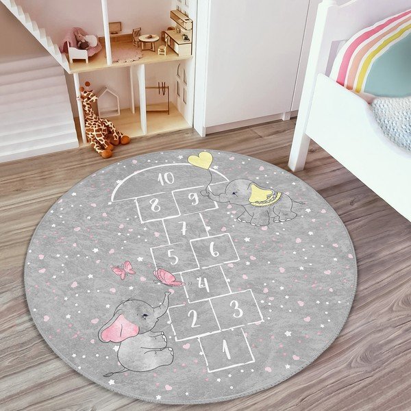 Siva otroška preproga ø 80 cm Comfort – Mila Home-image-3