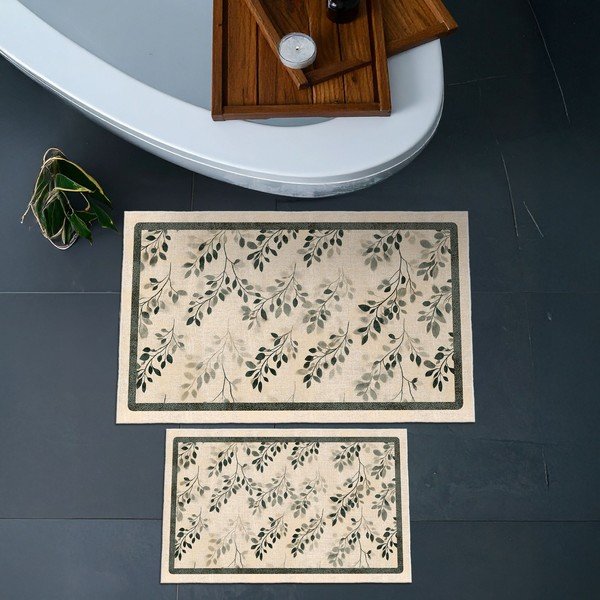 Bež kopalniške preproge v kompletu 2 ks 60x100 cm – Foutastic-image-2