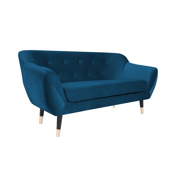 Modra zofa s črnimi nogami Mazzini Sofas Amelie, 158 cm-image-2