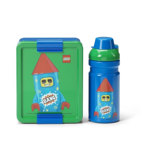 Otroška posoda za malico s steklenico za vodo Rocket – LEGO®