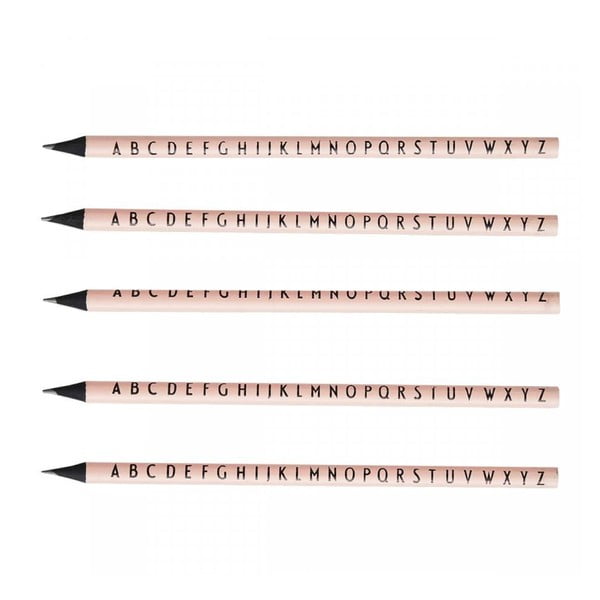 Komplet 5 roza svinčnikov Design Letters Pencils