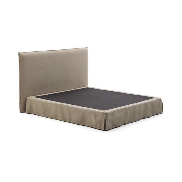 Sivorjava oblazinjena zakonska postelja 180x200 cm Jaira – Kave Home