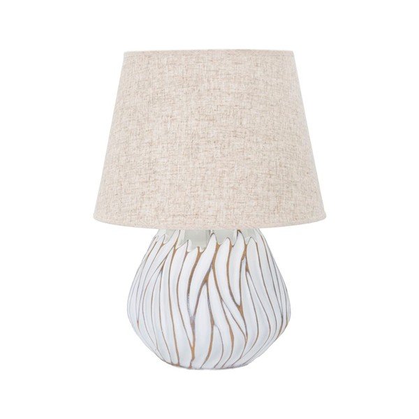 Bež namizna svetilka s tekstilnim senčilom (višina 48 cm) Honduras – Mauro Ferretti