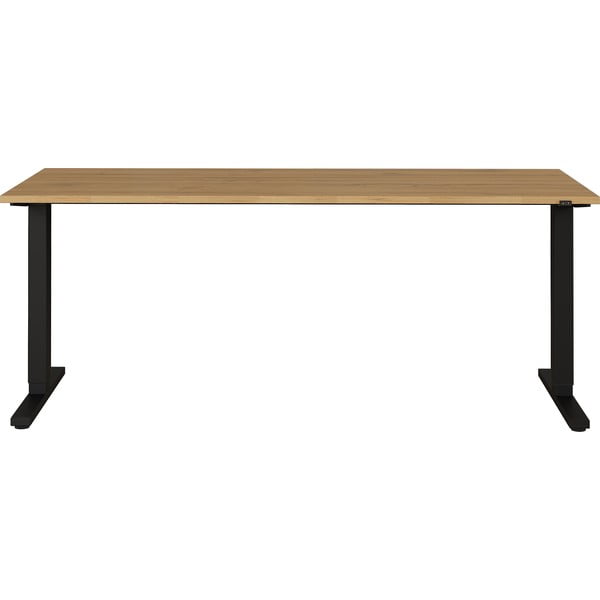 Pisalna miza z nastavljivo višino z mizno ploščo v hrastovem dekorju 80x180 cm Agenda – Germania