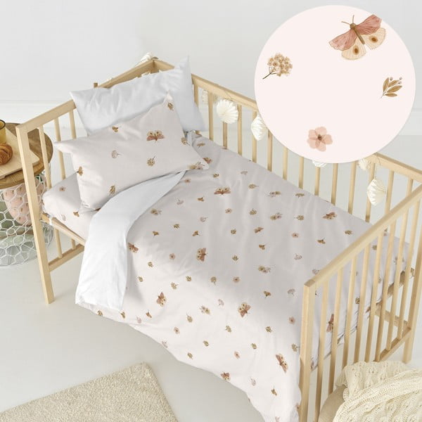 Bombažna otroška posteljnina za otroško posteljico 100x120 cm Butterfly – Happy Friday