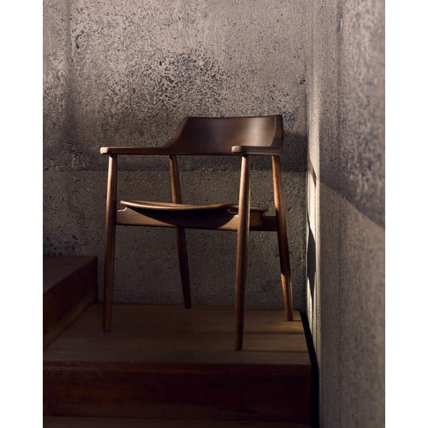 Rjav jedilni stol iz masivnega hrasta Fondes – Kave Home-image-1