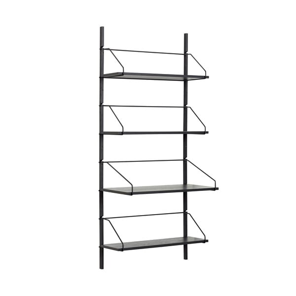 Črna stenska polica iz jesenovega lesa Hübsch Norm, 84 x 181 cm-image-4