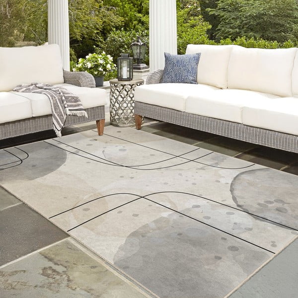 Siv/kremno bel pralen tekač 80x200 cm Simple Lines – Mila Home-image-2