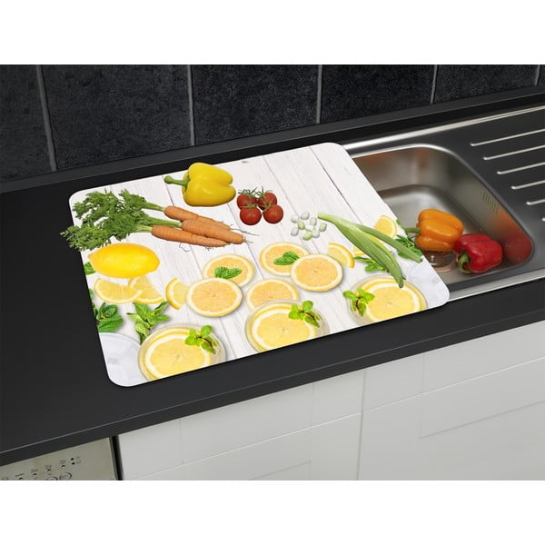 Stenska zaščitna plošča za štedilnik iz kaljenega stekla 50x56 cm Lemons – Wenko-image-2
