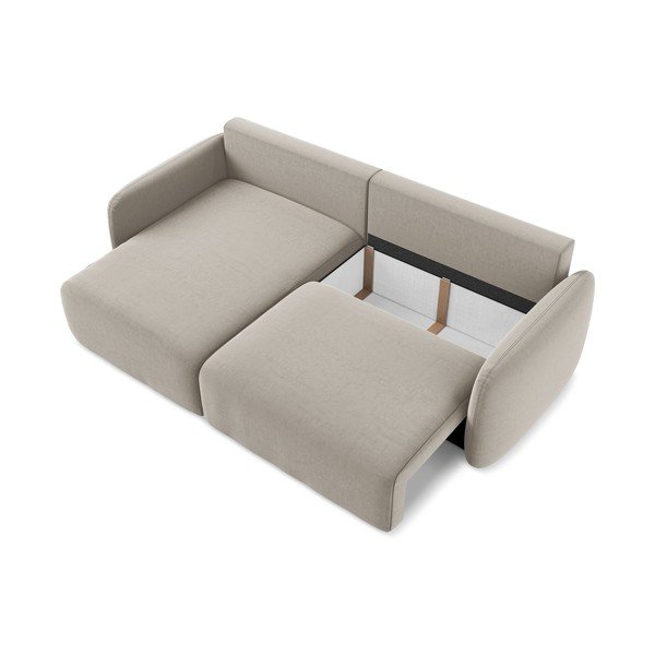 Sivorjava žametna raztegljiva/s prostorom za shranjevanje kotna sedežna garnitura (levi kot/z ležalnikom) Kalena – Makamii-image-4